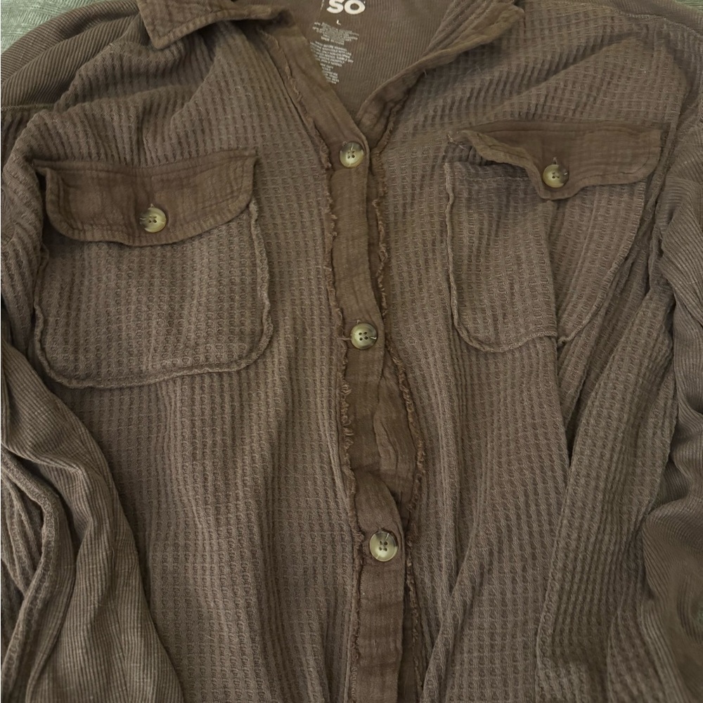 SO Brown Button-Up Jacket